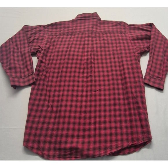 VTG Patagonia men's red/black check shirt LG button up LS Organic Cotton pocket - Picture 9 of 14